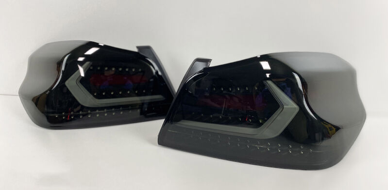 V5 Smoke Black Full LED Tail Lights Dynamic Indicator Fit For Subaru WRX STI 2015-2021