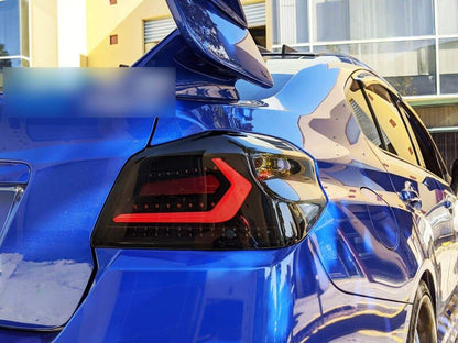 V5 Smoke Black Full LED Tail Lights Dynamic Indicator Fit For Subaru WRX STI 2015-2021