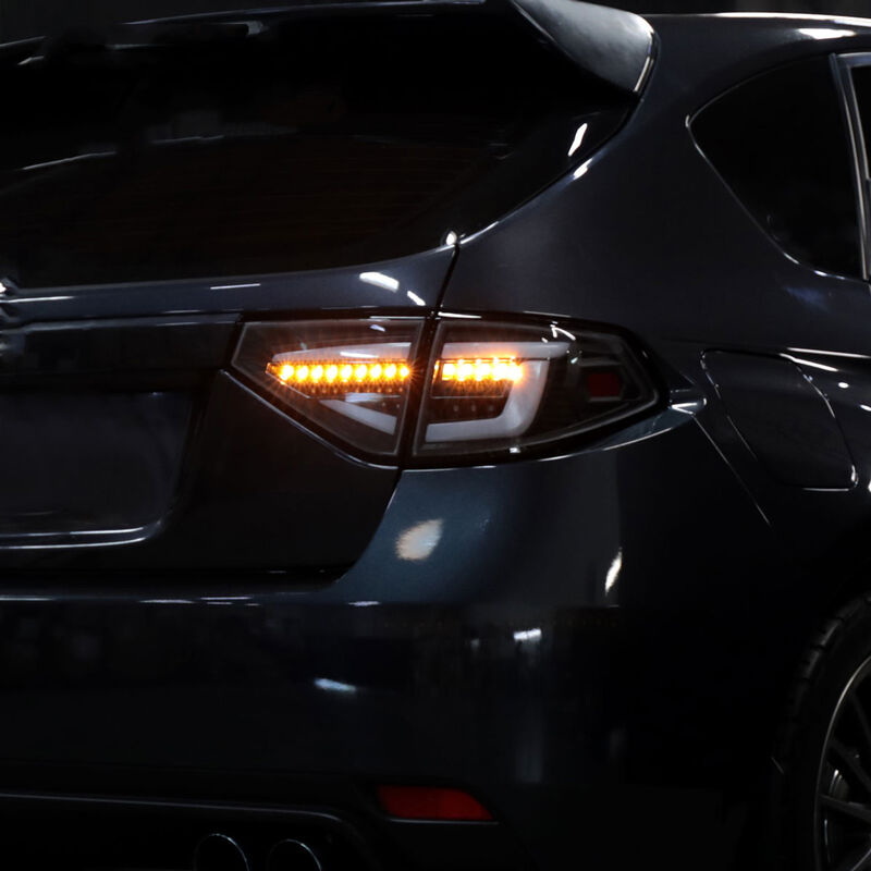 Spec D Black 3D LED Tail Light Dynamic Signal Fit For Subaru Impreza G3 WRX RS STI Hatchback