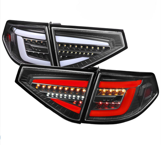Spec D Black 3D LED Tail Light Dynamic Signal Fit For Subaru Impreza G3 WRX RS STI Hatchback