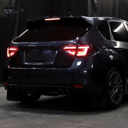 Spec D Black 3D LED Tail Light Dynamic Signal Fit For Subaru Impreza G3 WRX RS STI Hatchback