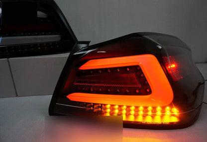 V1 Black Full LED Tail Lights Dynamic Indicator Fit For Subaru WRX STI VA 2015-2021