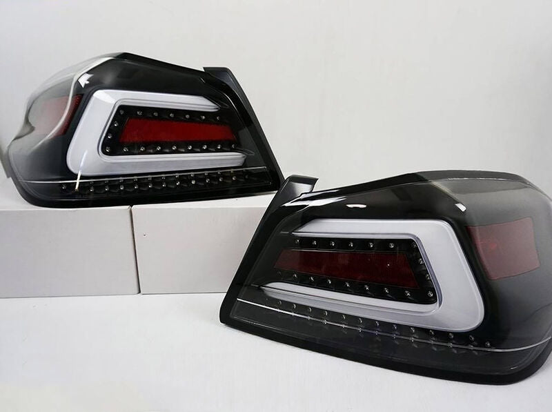 V1 Black Full LED Tail Lights Dynamic Indicator Fit For Subaru WRX STI VA 2015-2021