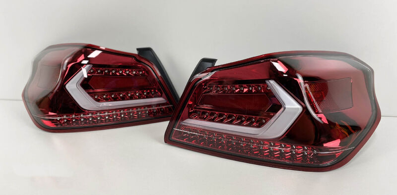 V5 Clear Red LED Dynamic Tail Lights Fit For Subaru WRX/ WRX STI VA 2015-2021
