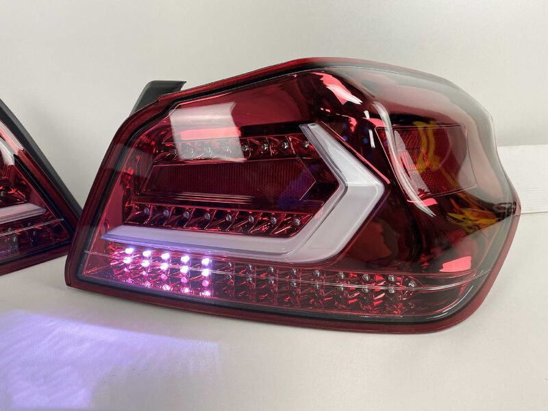 V5 Clear Red LED Dynamic Tail Lights Fit For Subaru WRX/ WRX STI VA 2015-2021