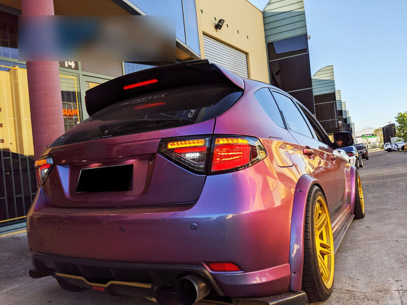 Black (Red Bar) LED Tail Lights Dynamic Signal Fit For Subaru Impreza WRX RS STI Hatchback 2008-2013