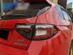 Black (Red Bar) LED Tail Lights Dynamic Signal Fit For Subaru Impreza WRX RS STI Hatchback 2008-2013