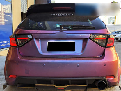 Black (Red Bar) LED Tail Lights Dynamic Signal Fit For Subaru Impreza WRX RS STI Hatchback 2008-2013