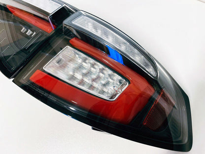 Black (Red Bar) LED Tail Lights Dynamic Signal Fit For Subaru Impreza WRX RS STI Hatchback 2008-2013