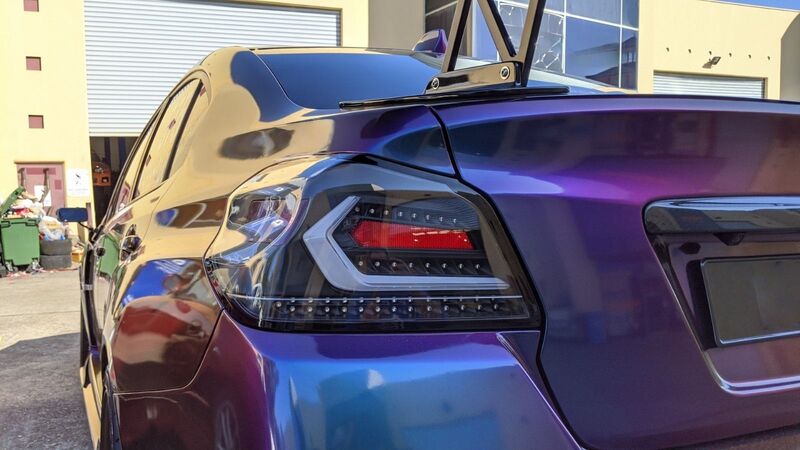 V5 Black White Bar LED Dynamic Tail Lights Fit For Subaru WRX STI VA 2015-2021