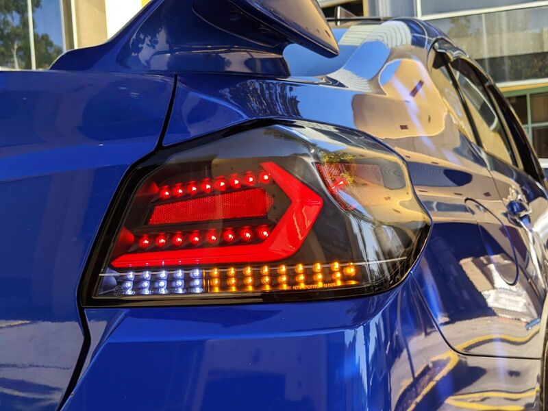 V5 Black White Bar LED Dynamic Tail Lights Fit For Subaru WRX STI VA 2015-2021