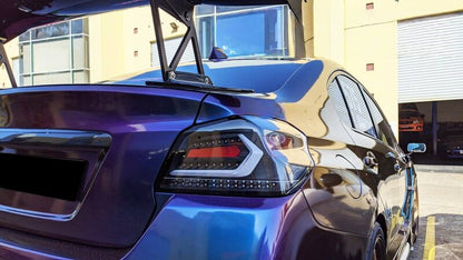 V5 Black White Bar LED Dynamic Tail Lights Fit For Subaru WRX STI VA 2015-2021