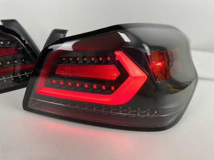V5 Black White Bar LED Dynamic Tail Lights Fit For Subaru WRX STI VA 2015-2021