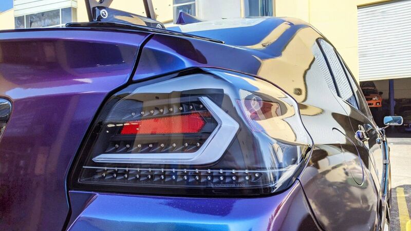 V5 Black White Bar LED Dynamic Tail Lights Fit For Subaru WRX STI VA 2015-2021