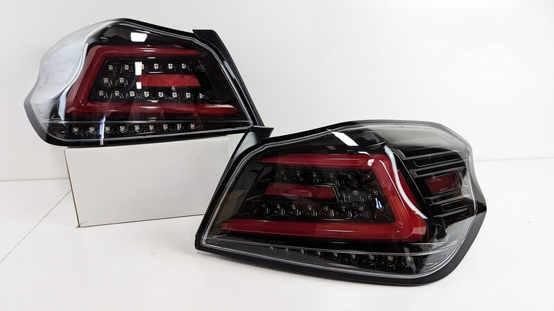 V4 Black Red LED Dynamic Tail Lights Fit For Subaru WRX STI VA 2015-2021