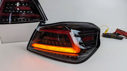 V4 Black Red LED Dynamic Tail Lights Fit For Subaru WRX STI VA 2015-2021