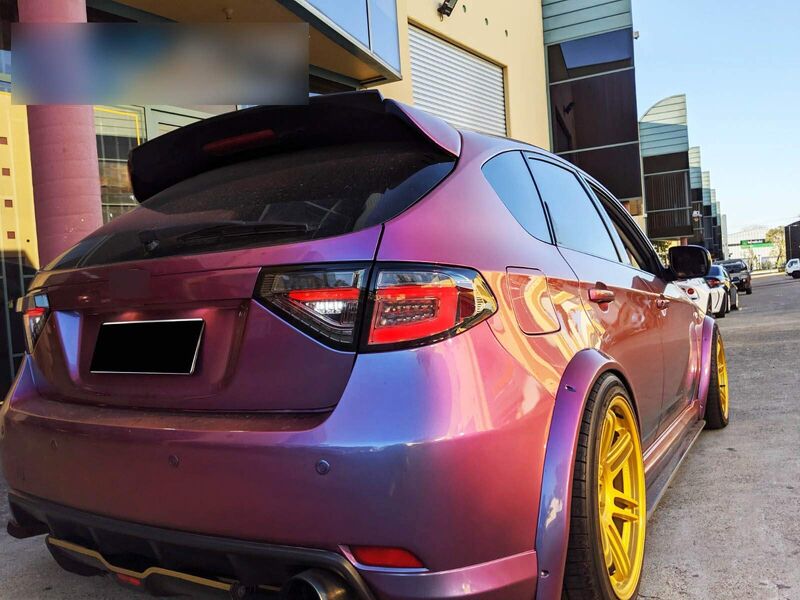 Black 3D LED Tail Light Dynamic Signal Fit For Subaru Impreza WRX RS STI Hatchback 2008-2013