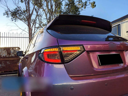 Black 3D LED Tail Light Dynamic Signal Fit For Subaru Impreza WRX RS STI Hatchback 2008-2013