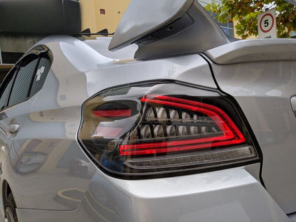 Black Full LED V3 Dynamic Indicator LED Tail Lights Fit For Subaru WRX STI VA 2015-2021