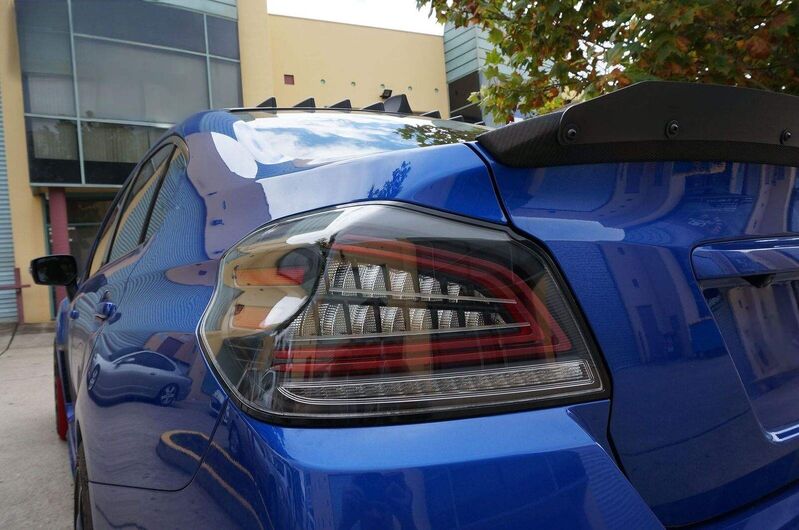 Black Full LED V3 Dynamic Indicator LED Tail Lights Fit For Subaru WRX STI VA 2015-2021