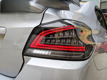 Black Full LED V3 Dynamic Indicator LED Tail Lights Fit For Subaru WRX STI VA 2015-2021