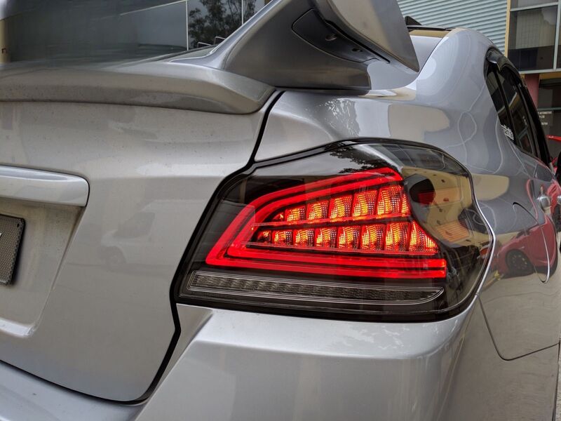 Black Full LED V3 Dynamic Indicator LED Tail Lights Fit For Subaru WRX STI VA 2015-2021