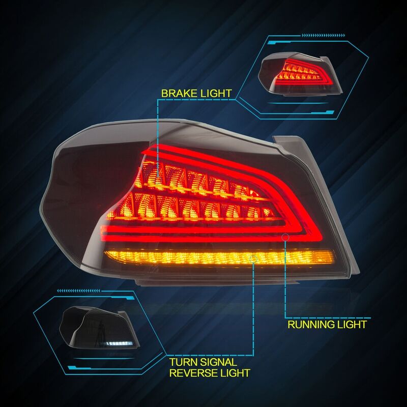 Smoke Full LED V3 Dynamic Indicator LED Tail Lights Fit For Subaru WRX STI VA 2015-2021