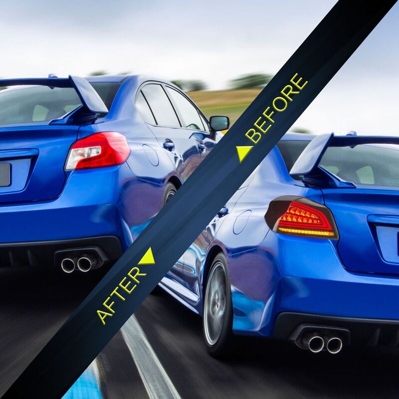 Smoke Full LED V3 Dynamic Indicator LED Tail Lights Fit For Subaru WRX STI VA 2015-2021