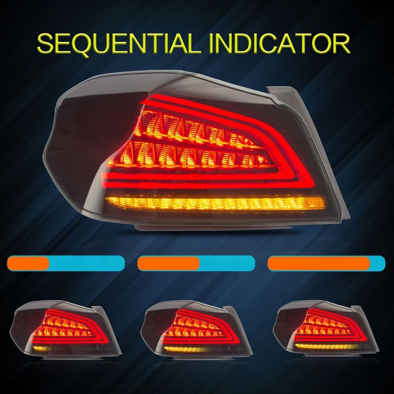 Smoke Full LED V3 Dynamic Indicator LED Tail Lights Fit For Subaru WRX STI VA 2015-2021