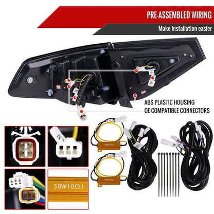 Spec D Smoked Red Sequential LED Taillights Fit For Subaru Impreza WRX STI Hatchback G3 2008-2013