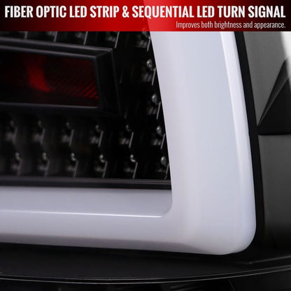 Spec D Glossy Black Sequential LED Taillights Fit For Subaru Impreza WRX STI Sedan G3 2008-2013