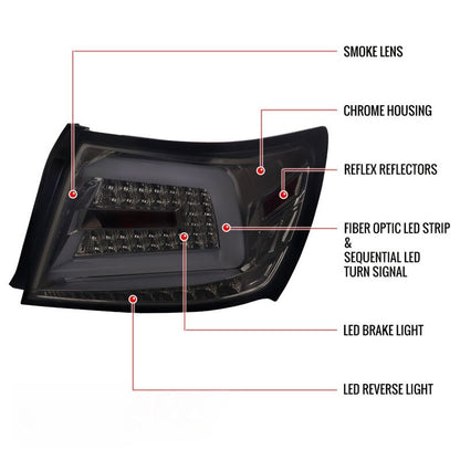 Spec D Smoke LED Taillights Dynamic Signal Fit For Subaru Impreza WRX STI G3 4D 2008-2013
