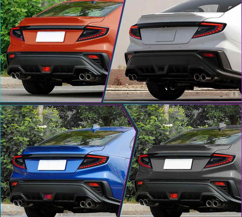 V4 Smoke Red LED Dynamic Taillights Fit For Subaru WRX VB 2022-2025