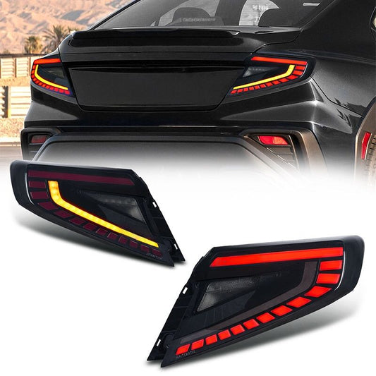 V4 Smoke Red LED Dynamic Taillights Fit For Subaru WRX VB 2022-2025