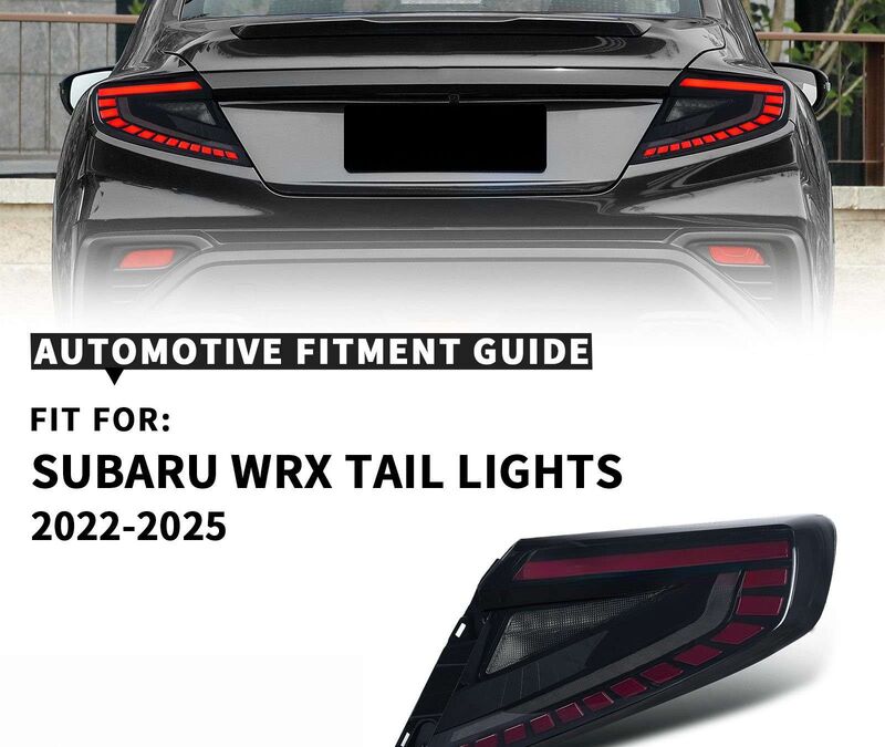 V4 Smoke Red LED Dynamic Taillights Fit For Subaru WRX VB 2022-2025