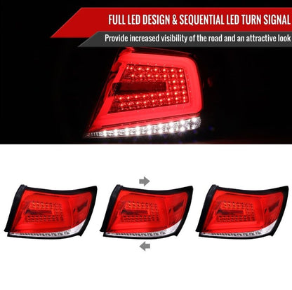 Spec D Clear Red LED Taillights Fit For Subaru Impreza WRX STI G3 4D 2008-2013
