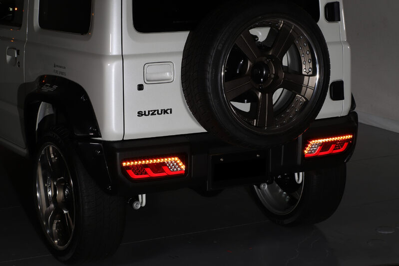 3D Black Full LED Sequential Indicator Tail Lights Fit For Suzuki Jimny 2018-2024