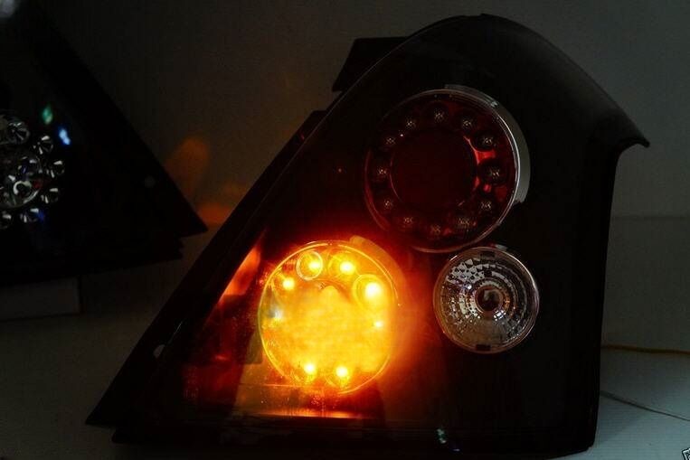 Black Full LED Tail Lights Fit For Suzuki Swift Sport 2004-2010