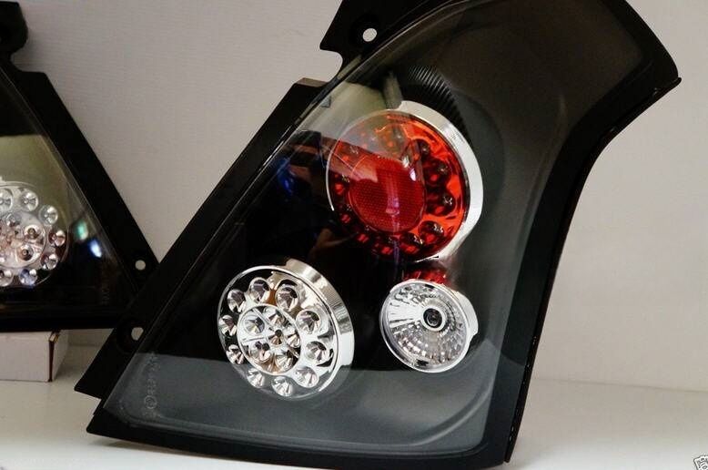 Black Full LED Tail Lights Fit For Suzuki Swift Sport 2004-2010