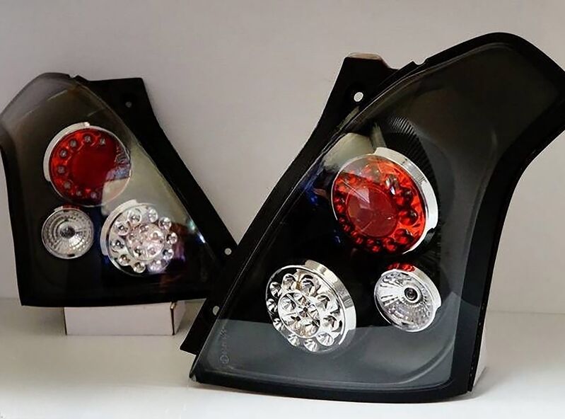 Black Full LED Tail Lights Fit For Suzuki Swift Sport 2004-2010