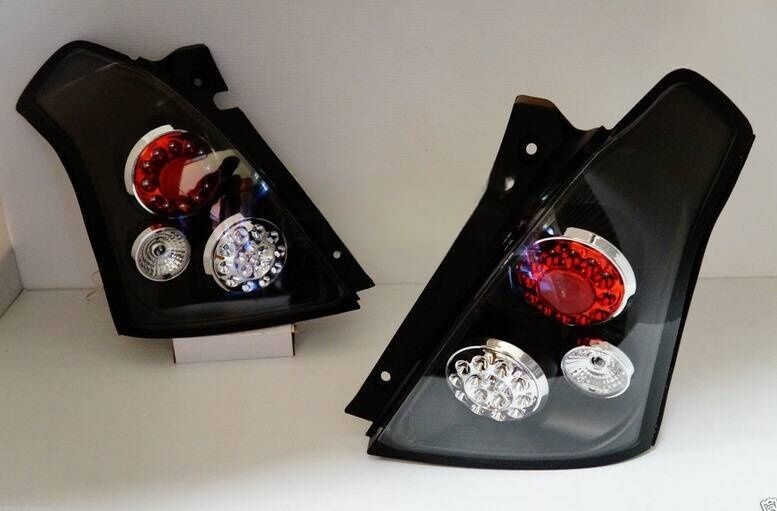 Black Full LED Tail Lights Fit For Suzuki Swift Sport 2004-2010