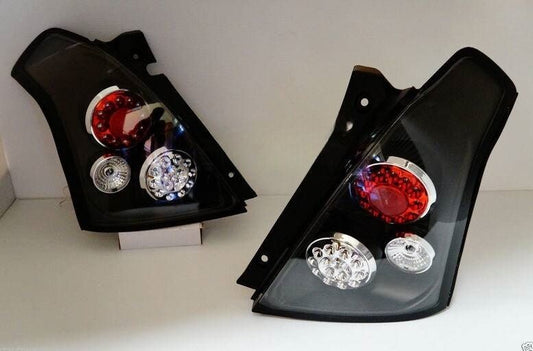 Black Full LED Tail Lights Fit For Suzuki Swift Sport 2004-2010