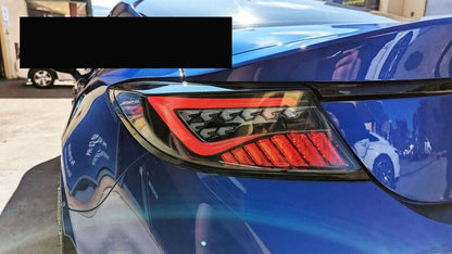 OLM Black White Bar LED Dynamic Tail Lights Fit For Toyota 86 GR86 For Subaru BRZ 2022-2023