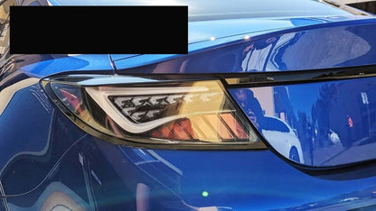 OLM Black White Bar LED Dynamic Tail Lights Fit For Toyota 86 GR86 For Subaru BRZ 2022-2023