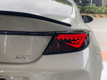 OLM Black Red Bar LED Dynamic Tail Lights Fit For Toyota 86 GR86 For Subaru BRZ 2022-2023