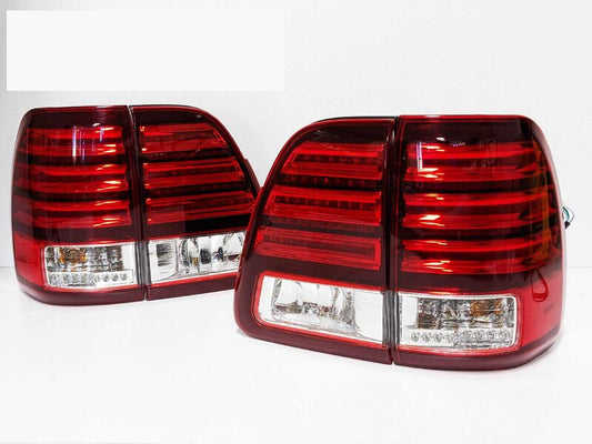 Clear Red LED Tail Lights Fit For Toyota Land Cruiser FJ100 LC100 1998-2007