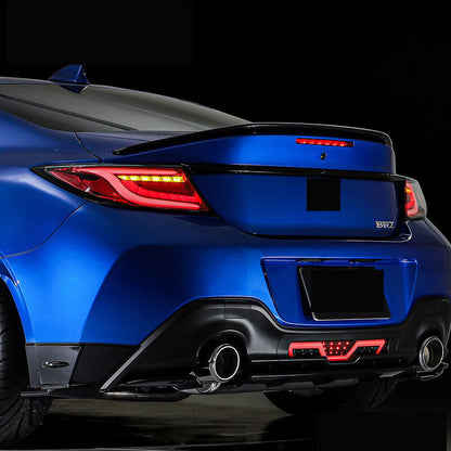 Black White Bar LED Dynamic Tail Lights Fit For Toyota 86 GR86 For Subaru BRZ 2022-2023