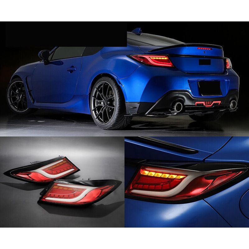 Clear Red LED Dynamic Tail Lights Fit For Toyota 86 GR86 For Subaru BRZ 2022-2023