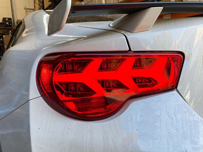 Clear Red Lambo Style LED Dynamic Indicator Tail Lights Fit For Toyota 86 For Subaru BRZ ZN6