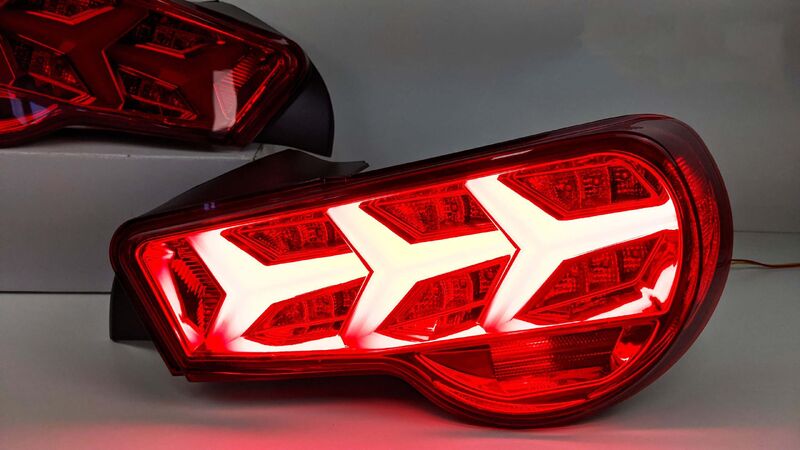Clear Red Lambo Style LED Dynamic Indicator Tail Lights Fit For Toyota 86 For Subaru BRZ ZN6